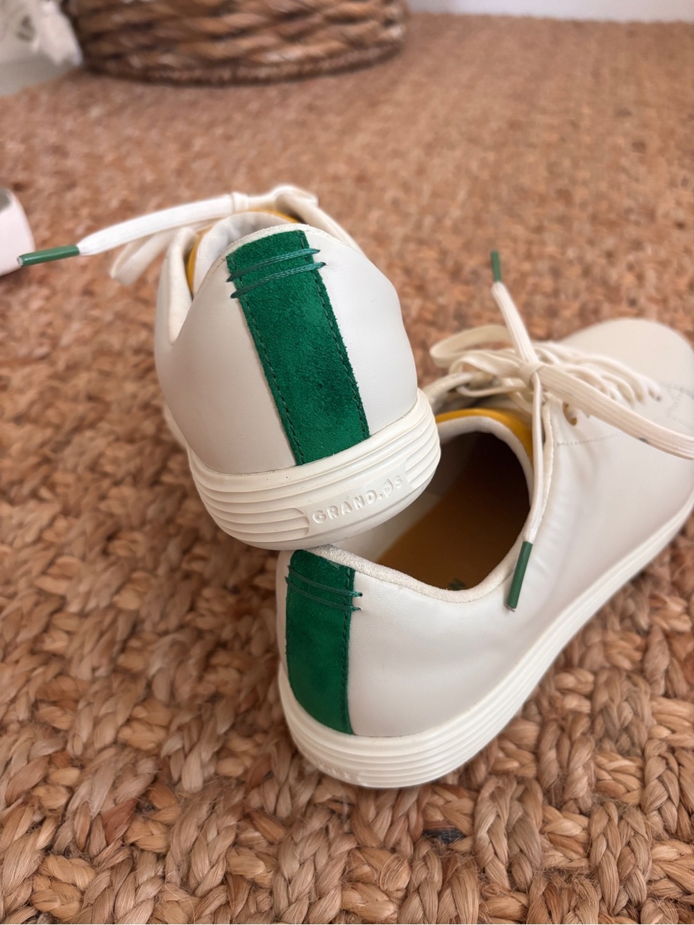 Cole Haan Cream Sneakers with Yellow Tongue Detail - Picture 4 of 5